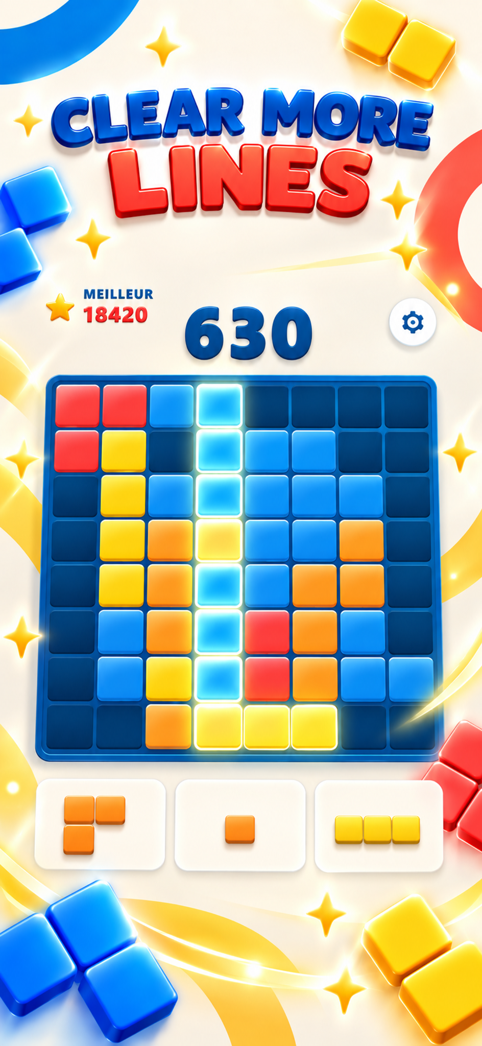 Clear horizontal and vertical lines in Block Spin Perfect